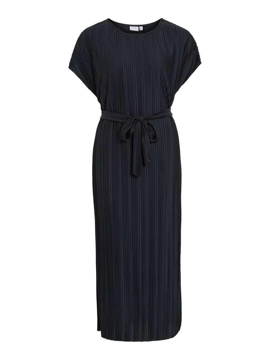 VILA VITAHLIA SHORT SLEEVED MIDI DRESS, Black Beauty, highres - 14108027_BlackBeauty_001.jpg