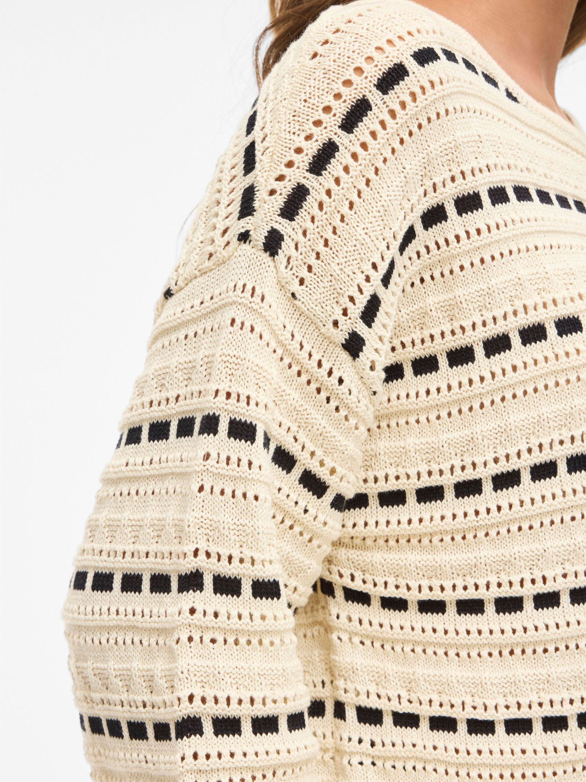 Carousel image - VIMARIAN POINTELLE KNITTED PULLOVER, Birch | 3