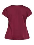 VILA V-NECK SHORT SLEEVED TOP, Cabernet, highres - 14111148_Cabernet_002.jpg