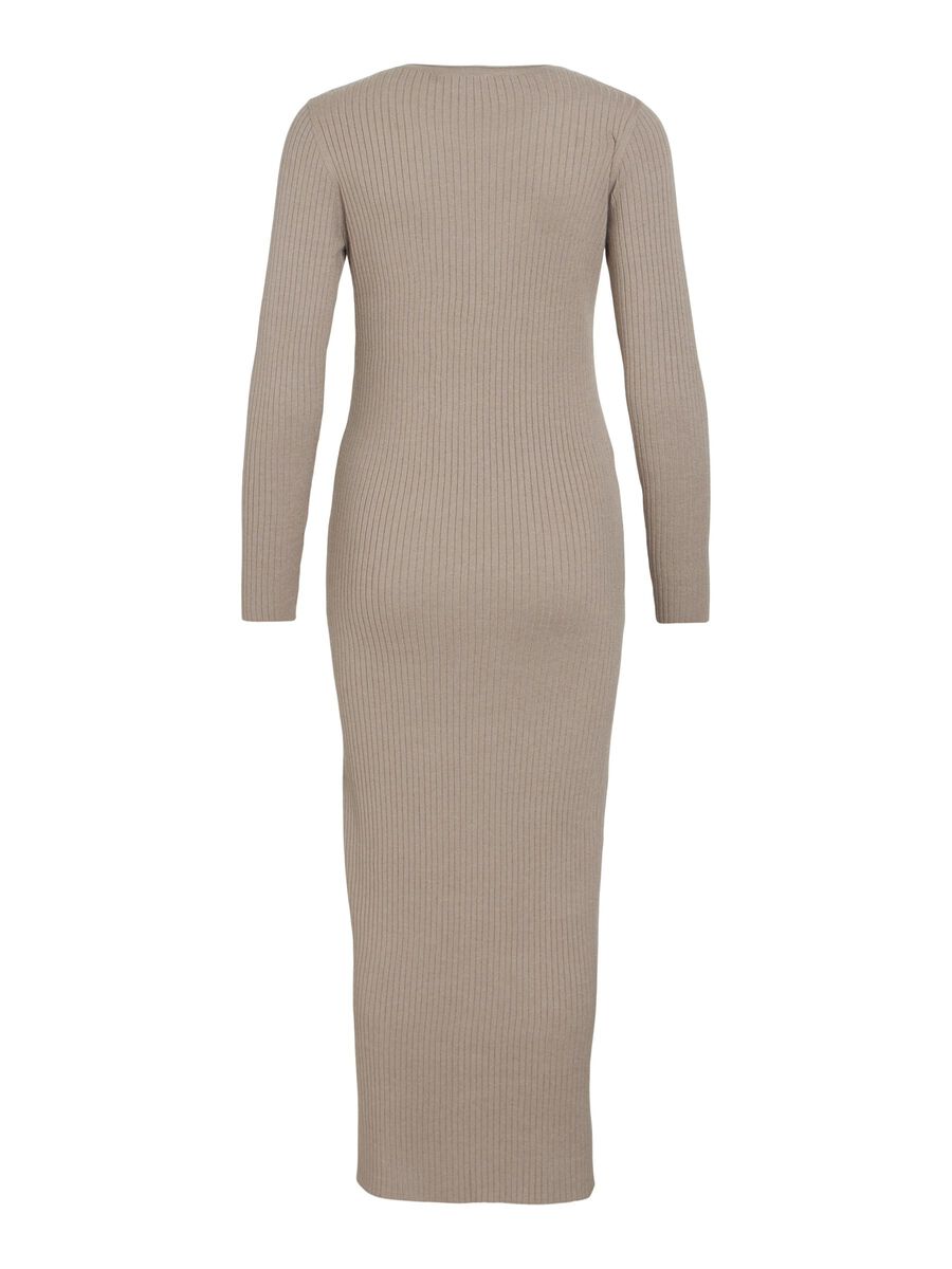 VILA LONGUE ROBE EN MAILLE, Natural Melange, highres - 14109935_NaturalMelange_002.jpg