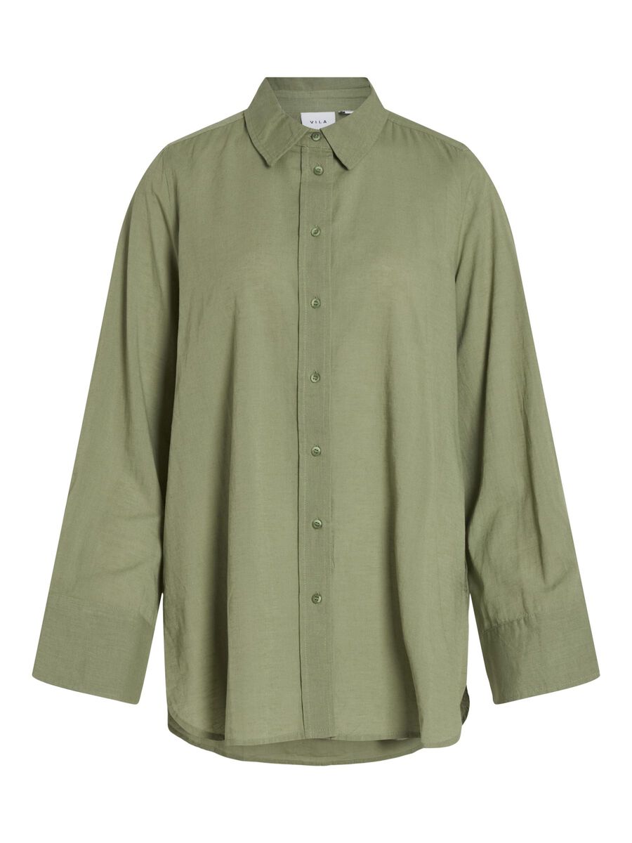 VILA LOOSE FIT SHIRT, Oil Green, highres - 14089271_OilGreen_001.jpg