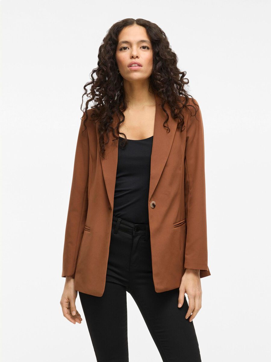 VILA VILOWNY SINGLE-BREASTED BLAZER, Argan Oil, highres - 14079590_ArganOil_003.jpg