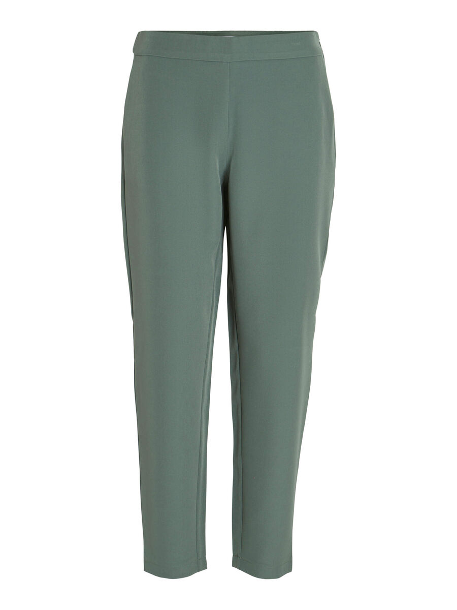VILA VICARRIE MID-RISE CROPPED TROUSERS, Duck Green, highres - 14081274_DuckGreen_001.jpg