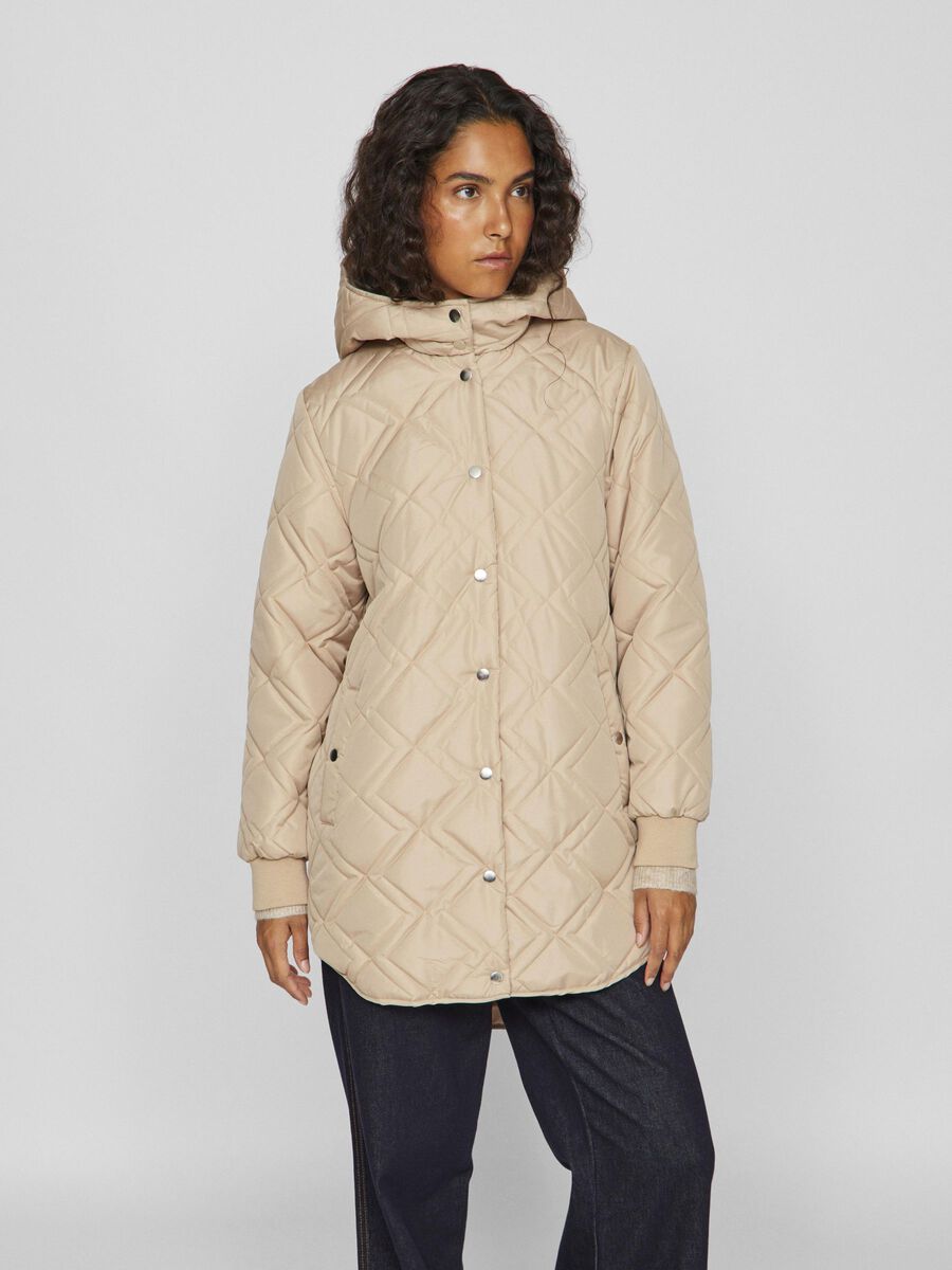 VILA HOODED COAT, Doeskin, highres - 14098250_Doeskin_003.jpg