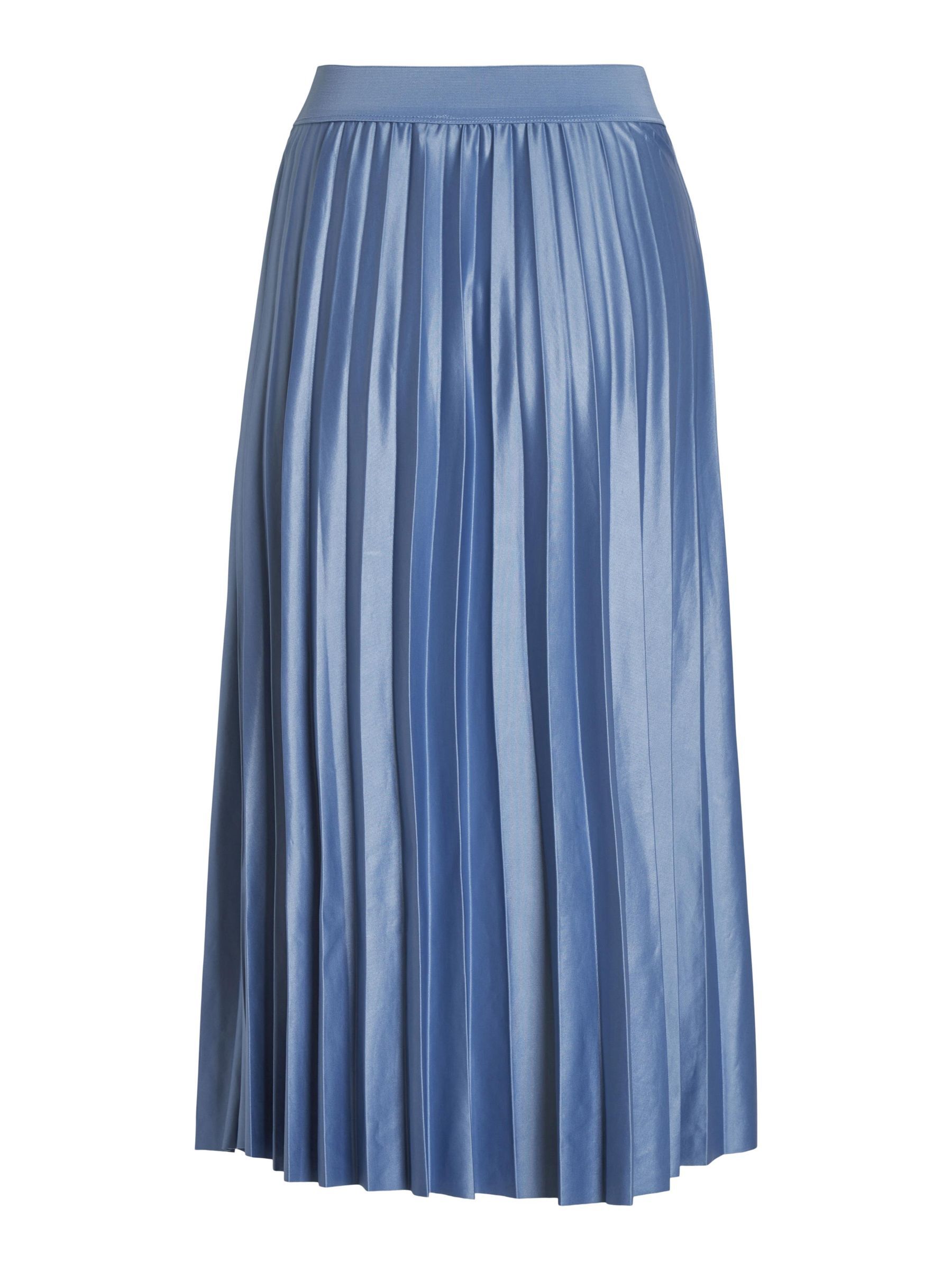 Pleated midi on sale skirt blue