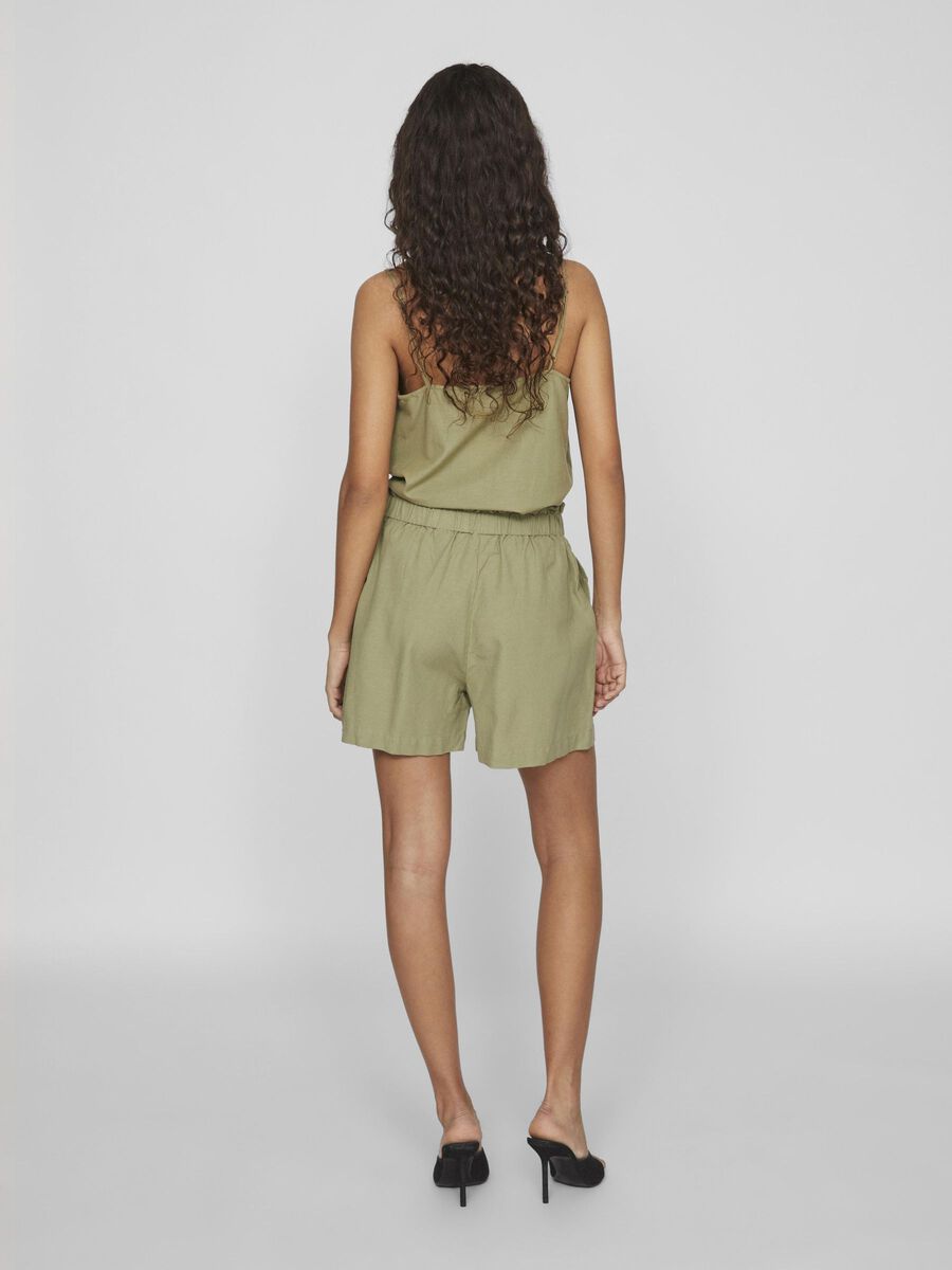 VILA PAPERBAG SHORTS, Oil Green, highres - 14096271_OilGreen_004.jpg