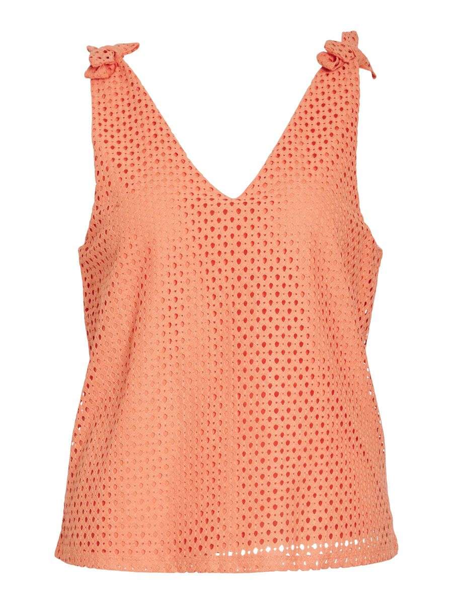 VILA DEKOLT W SEREK TOP BEZ RĘKAWÓW, Cadmium Orange, highres - 14106641_CadmiumOrange_001.jpg