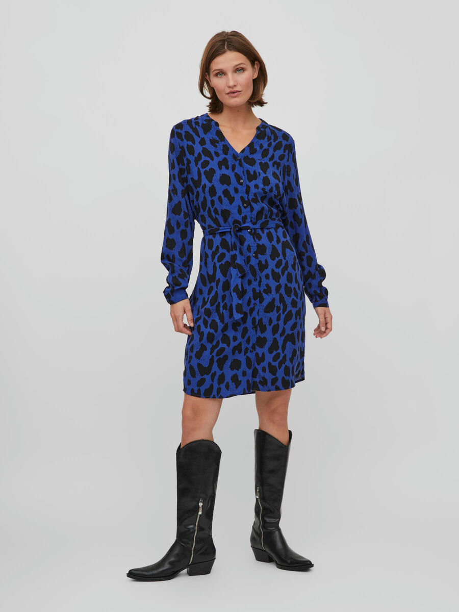 Vila TIE WAIST - SHIRT DRESS, Mazarine Blue, highres - 14081111_MazarineBlue_993483_003.jpg