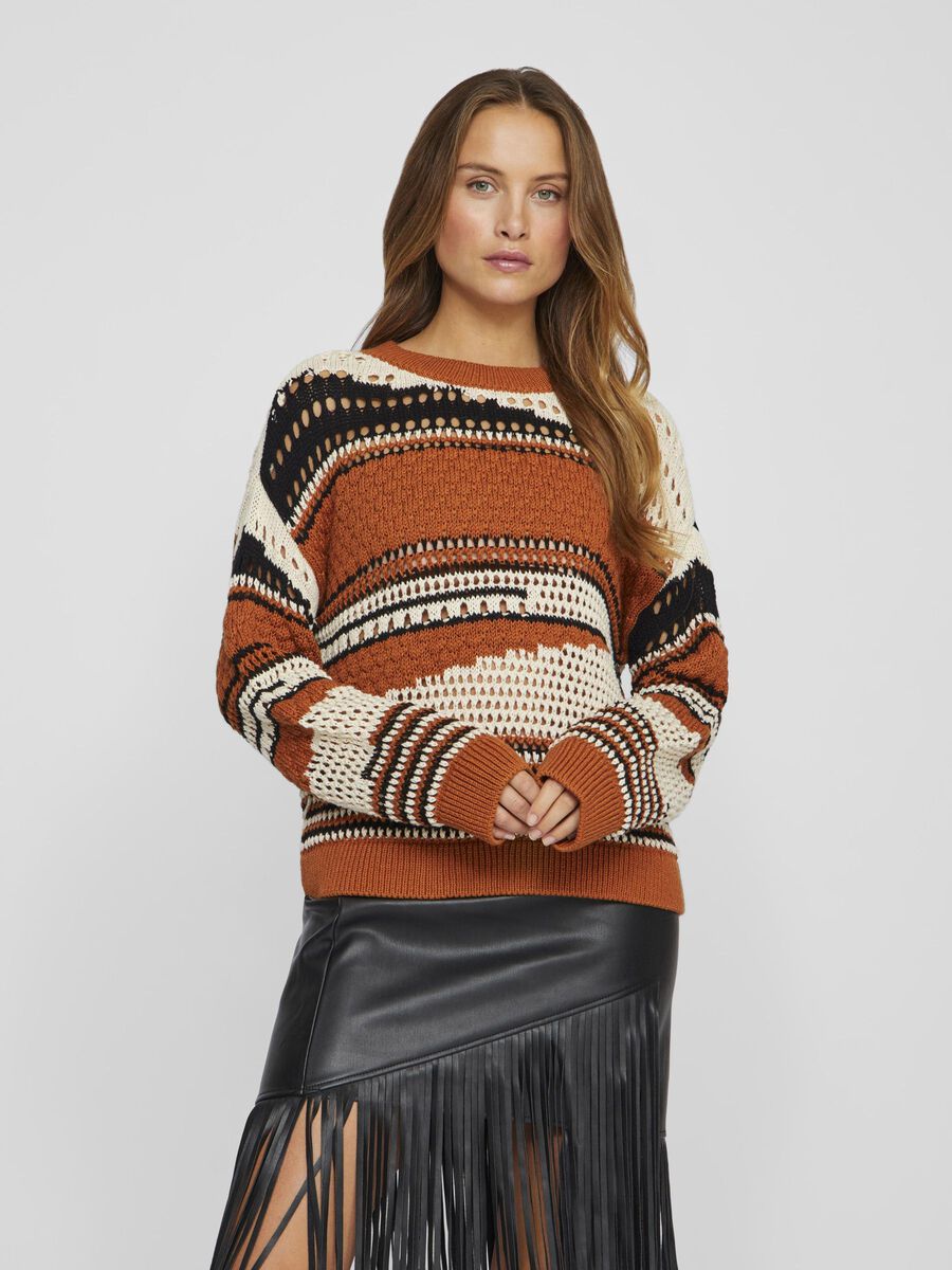 VILA RUNDHALS STRICKPULLOVER, Birch, highres - 14101211_Birch_1139727_003.jpg
