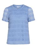 VILA ROUND NECK SHORT SLEEVED TOP, Blissful Blue, highres - 14103310_BlissfulBlue_001.jpg