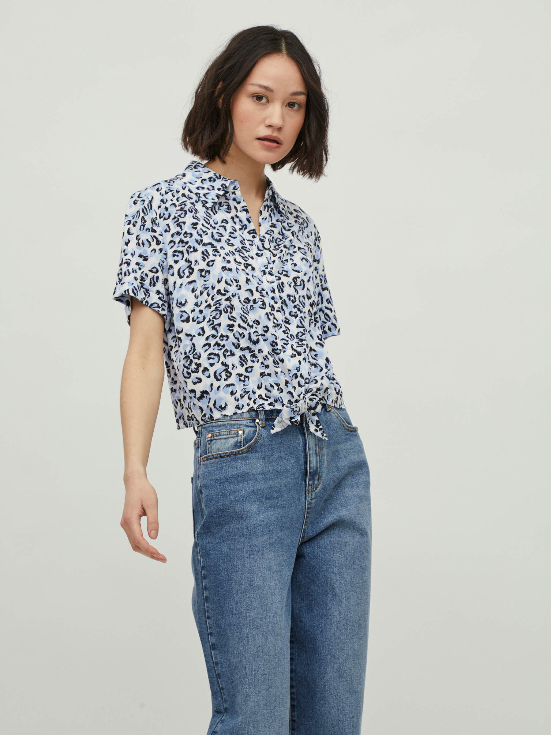 PETITE - SHORT SLEEVED TOP (Blue