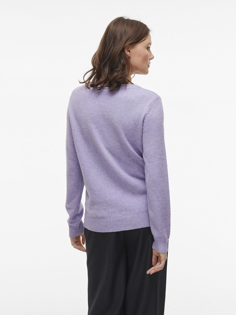 VILA VIRIL ROUND NECK KNITTED PULLOVER, Violet Tulip, highres - 14054177_VioletTulip_714851_004.jpg