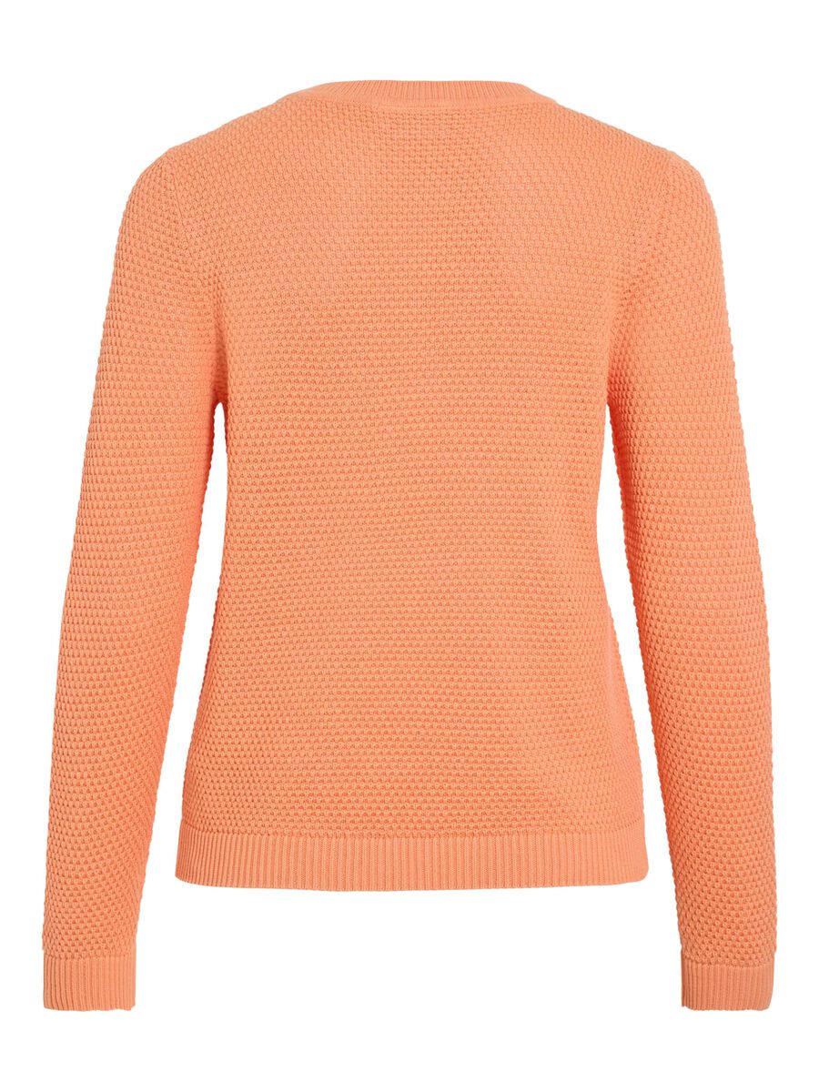 VILA VIDALO BASIC STRICKPULLOVER, Cadmium Orange, highres - 14082767_CadmiumOrange_002.jpg