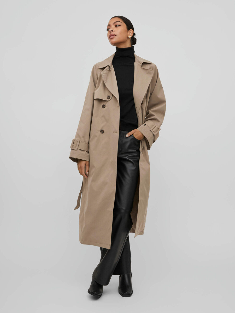 Vila KLASSIEKE TRENCHCOAT, Walnut, highres - 14083458_Walnut_003.jpg