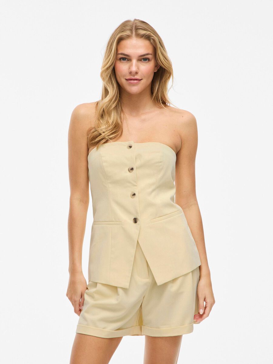 VILA VIHANDI BANDEAU VEST, Pale Banana, highres - 14111994_PaleBanana_003.jpg