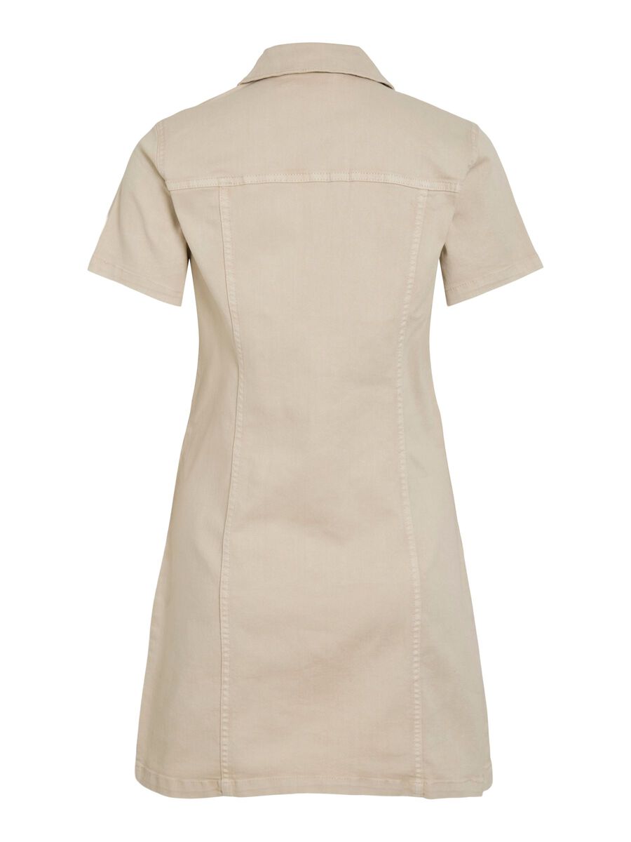 Product carousel image - VINISA KORT DENIM JURK, Ecru | 2