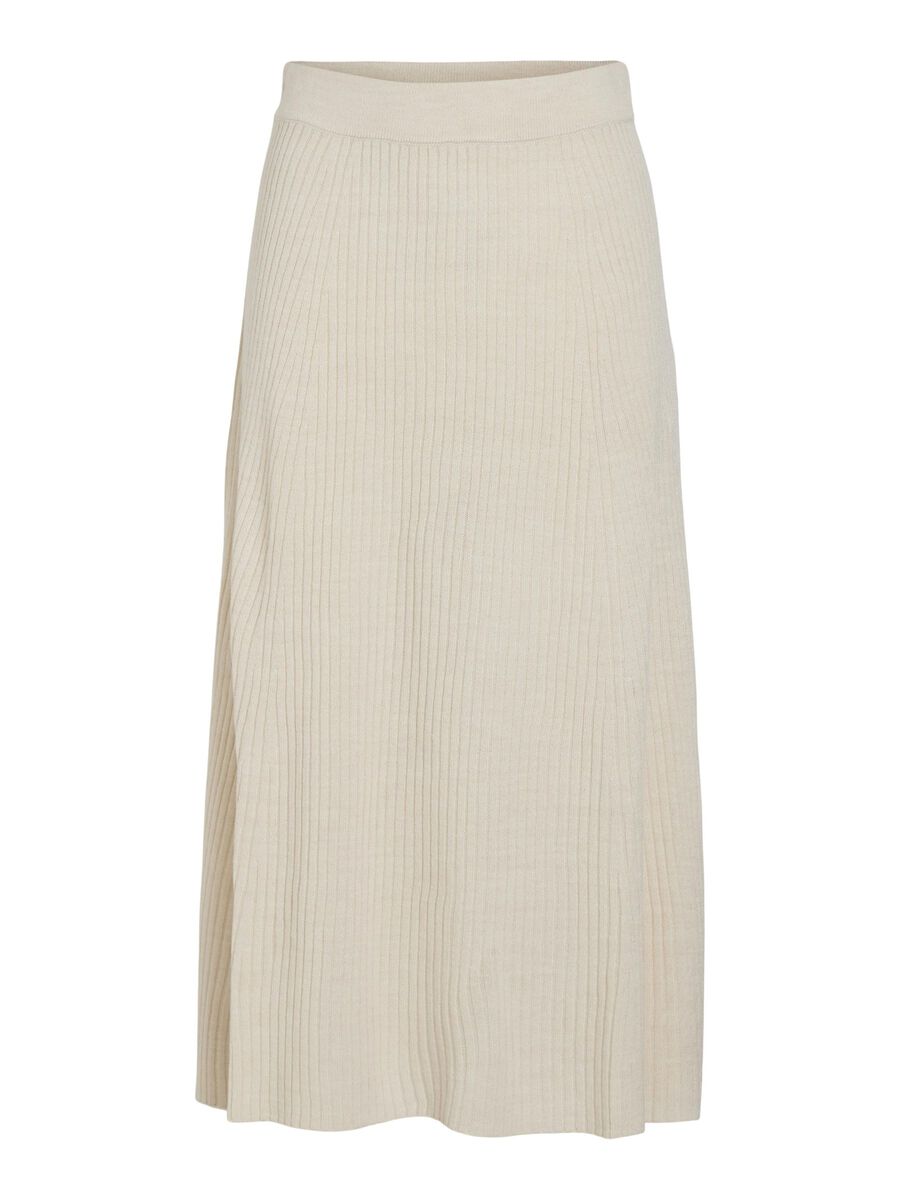 VILA KNITTED A-LINE SKIRT, Super Light Natural Melan, highres - 14098891_SuperLightNaturalMelan_001.jpg