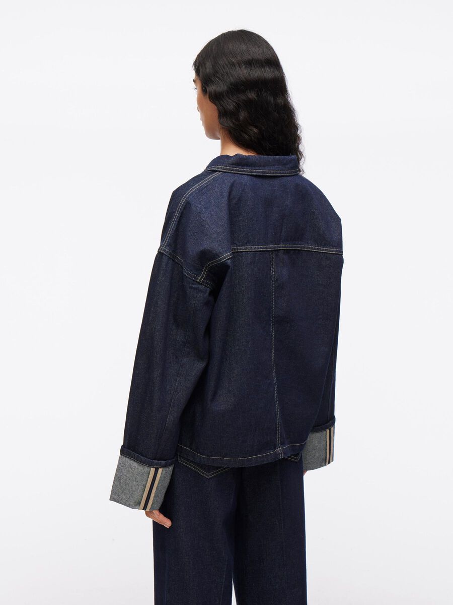 VILA BUTTONED DENIM JACKET, Dark Medium Blue Denim, highres - 14107758_DarkMediumBlueDenim_004.jpg