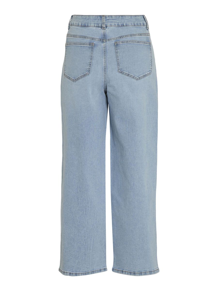 VILA HØJTALJET WIDE FIT JEANS, Light Blue Denim, highres - 14103164_LightBlueDenim_002.jpg