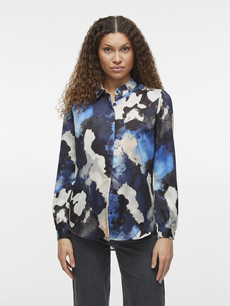 VILA VIELLETTE LONG SLEEVED SHIRT, Navy Blazer, highres - 14063320_NavyBlazer_1193678_003.jpg