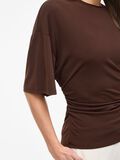 Product image thumbnail - VISAGA ROUND NECK SHORT SLEEVED TOP, Coffee Bean | 3