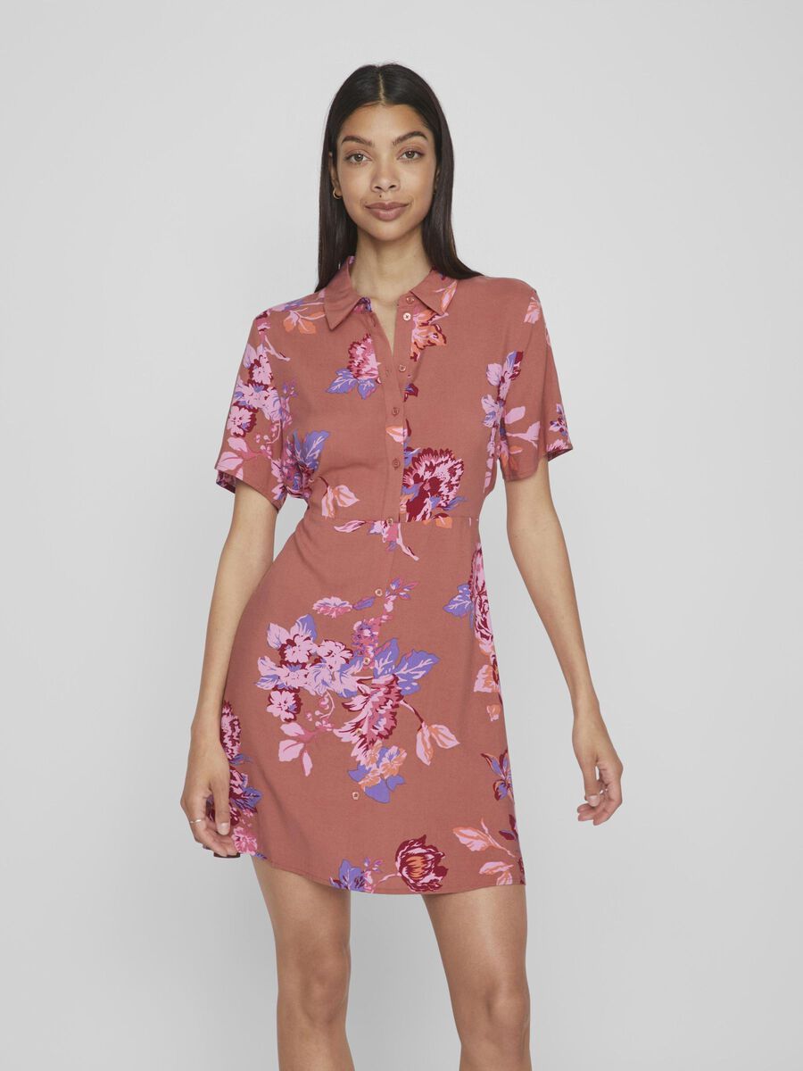 VILA SHORT SLEEVED SHIRT DRESS, Brick Dust, highres - 14092492_BrickDust_1079607_003.jpg