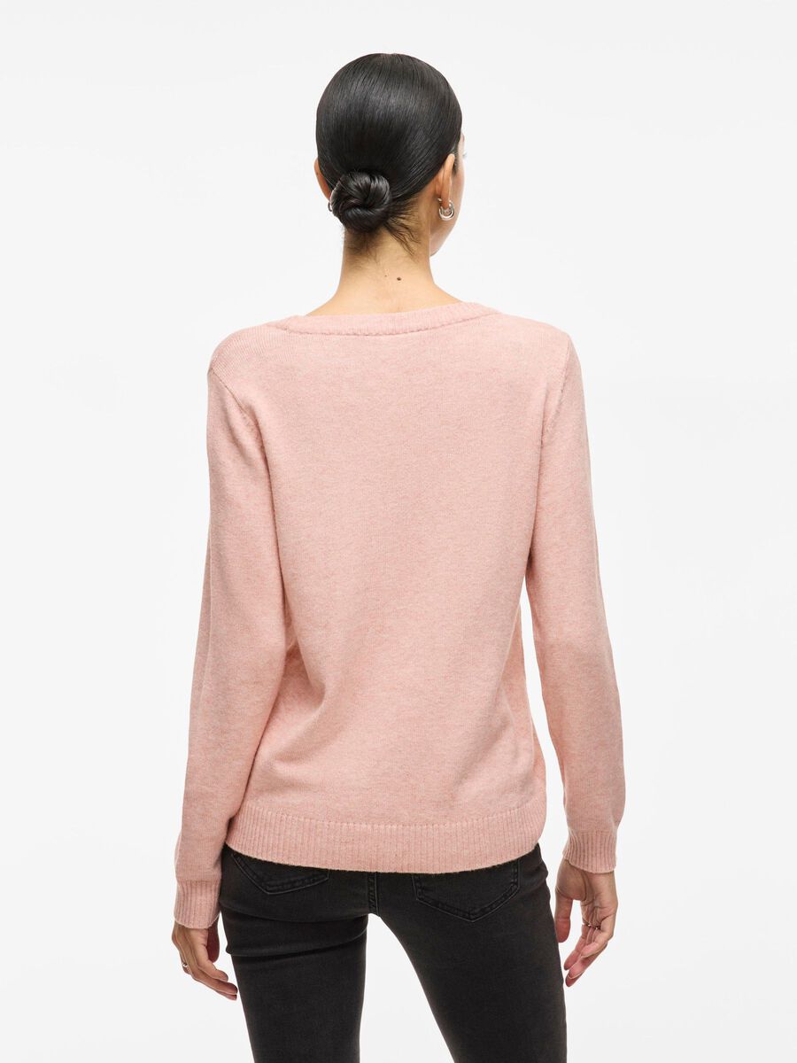 VILA VIRIL RUNDHALS STRICKPULLOVER, Misty Rose, highres - 14054177_MistyRose_714851_004.jpg