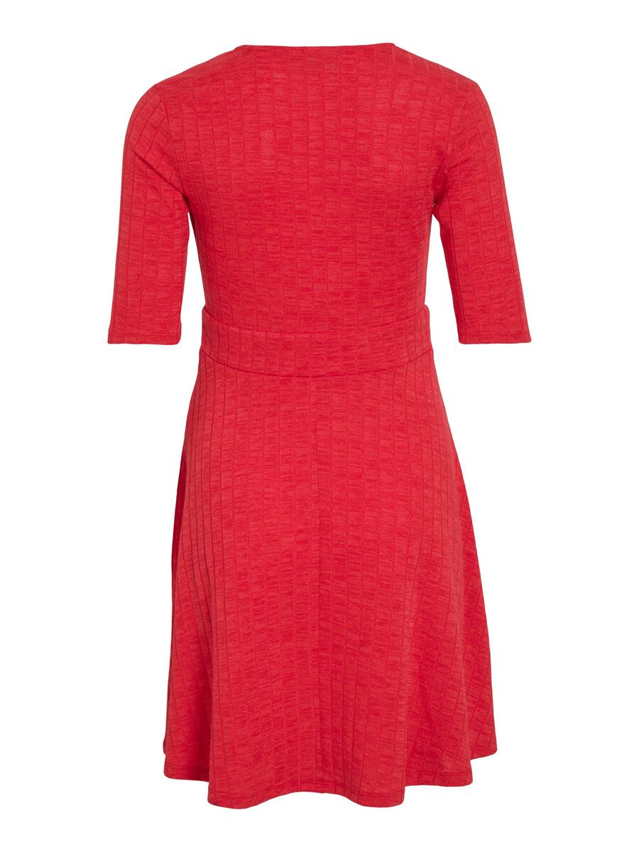 VILA VIMILJA SHORT SLEEVED SHORT DRESS, Racing Red, highres - 14112787_RacingRed_002.jpg