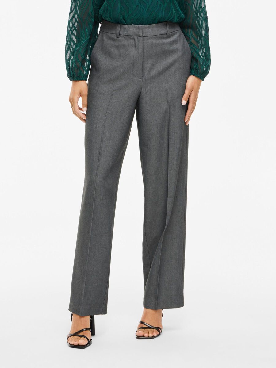 VILA HIGH WAIST TROUSERS, Dark Grey Melange, highres - 14105318_DarkGreyMelange_003.jpg
