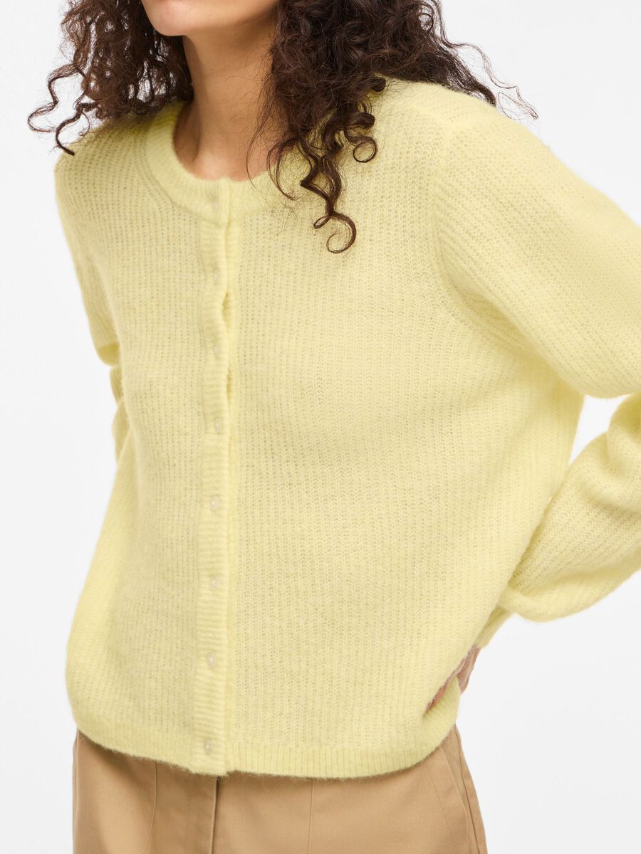 Carousel image - VILORY RUNDHALS STRICKJACKE, Pastel Yellow | 3