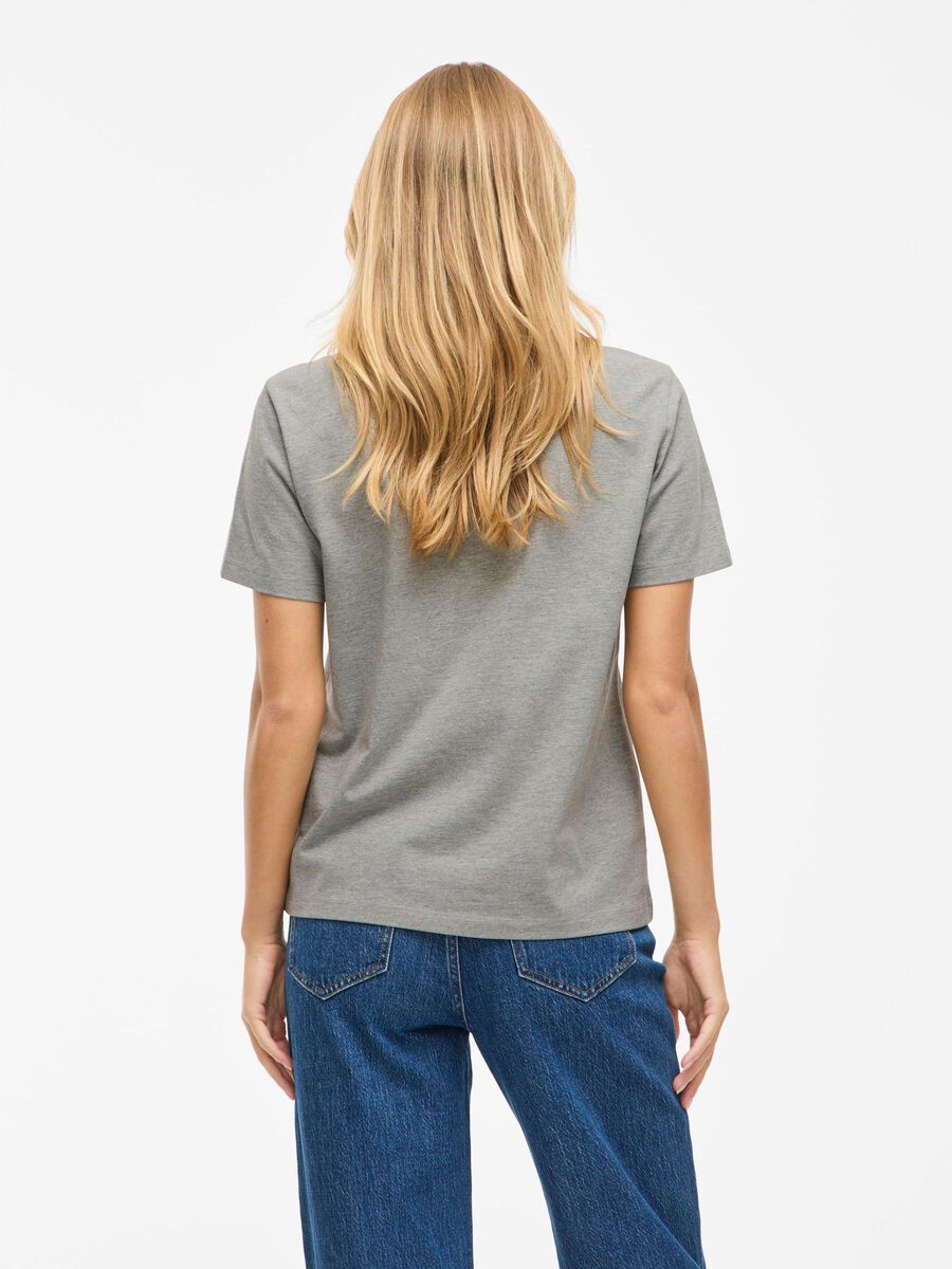 VILA VINORA ROUND NECK T-SHIRT, Medium Grey Melange, highres - 14103448_MediumGreyMelange_1209173_004.jpg