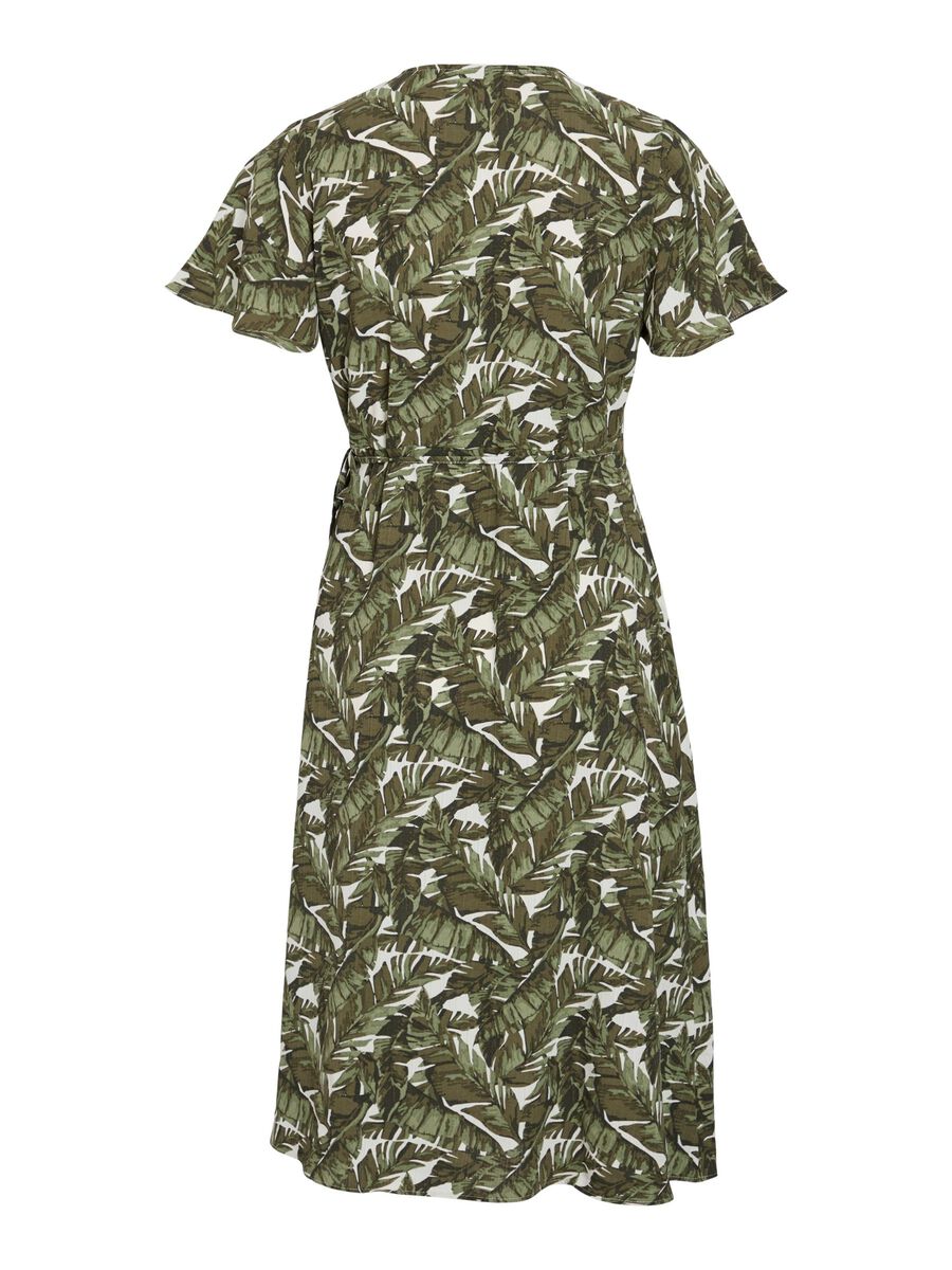 VILA VILOVIE SHORT SLEEVED WRAP DRESS, Sage, highres - 14059666_Sage_1192410_002.jpg