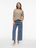 VILA SHORT SLEEVED KNITTED TOP, Natural Melange, highres - 14103437_NaturalMelange_005.jpg