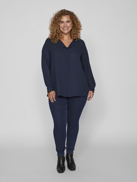 Vila CURVE - HIGH LOW HEMLINE - SHIRT, Total Eclipse, highres - 14074562_TotalEclipse_005.jpg