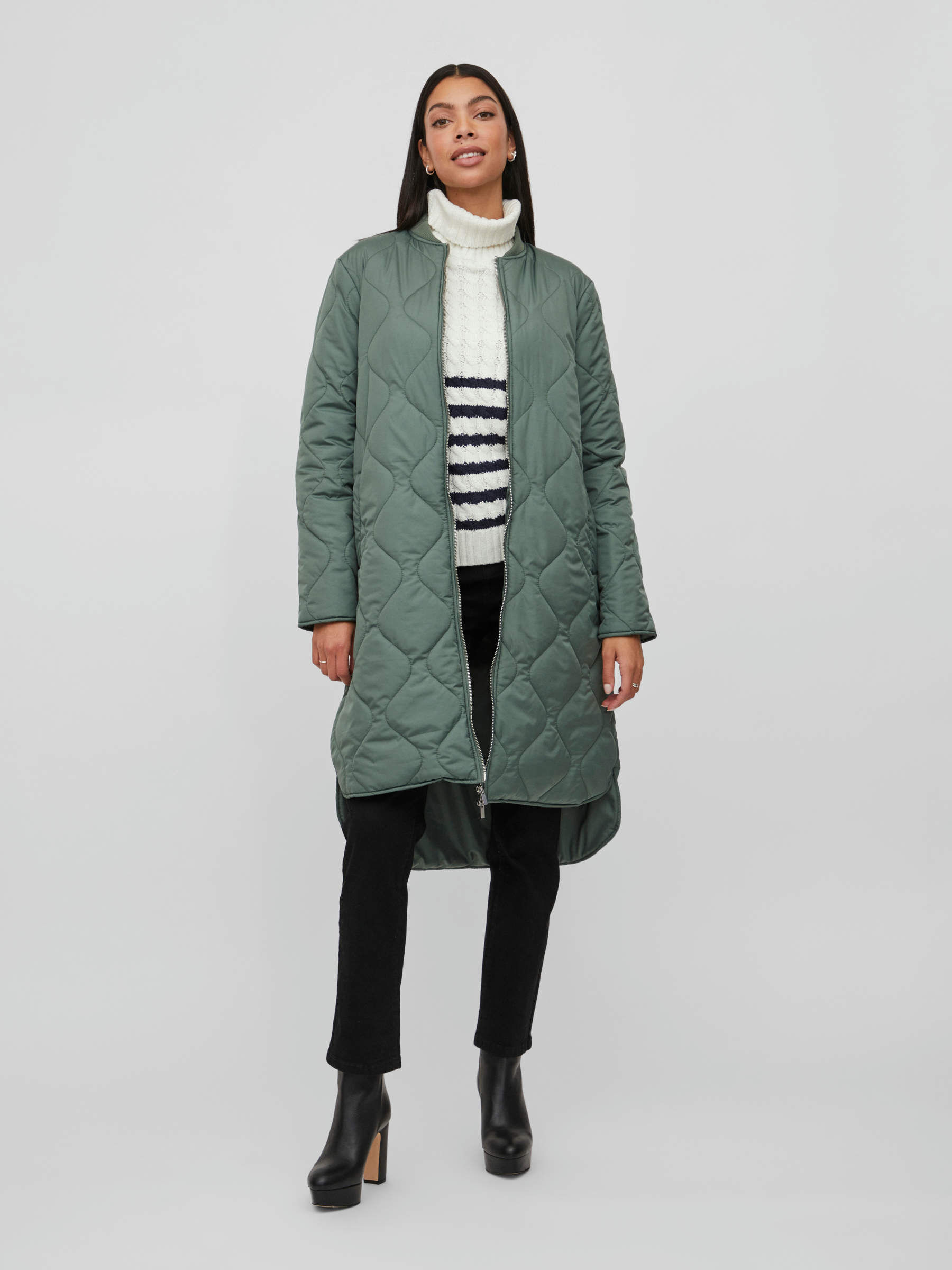 Green top duvet coat
