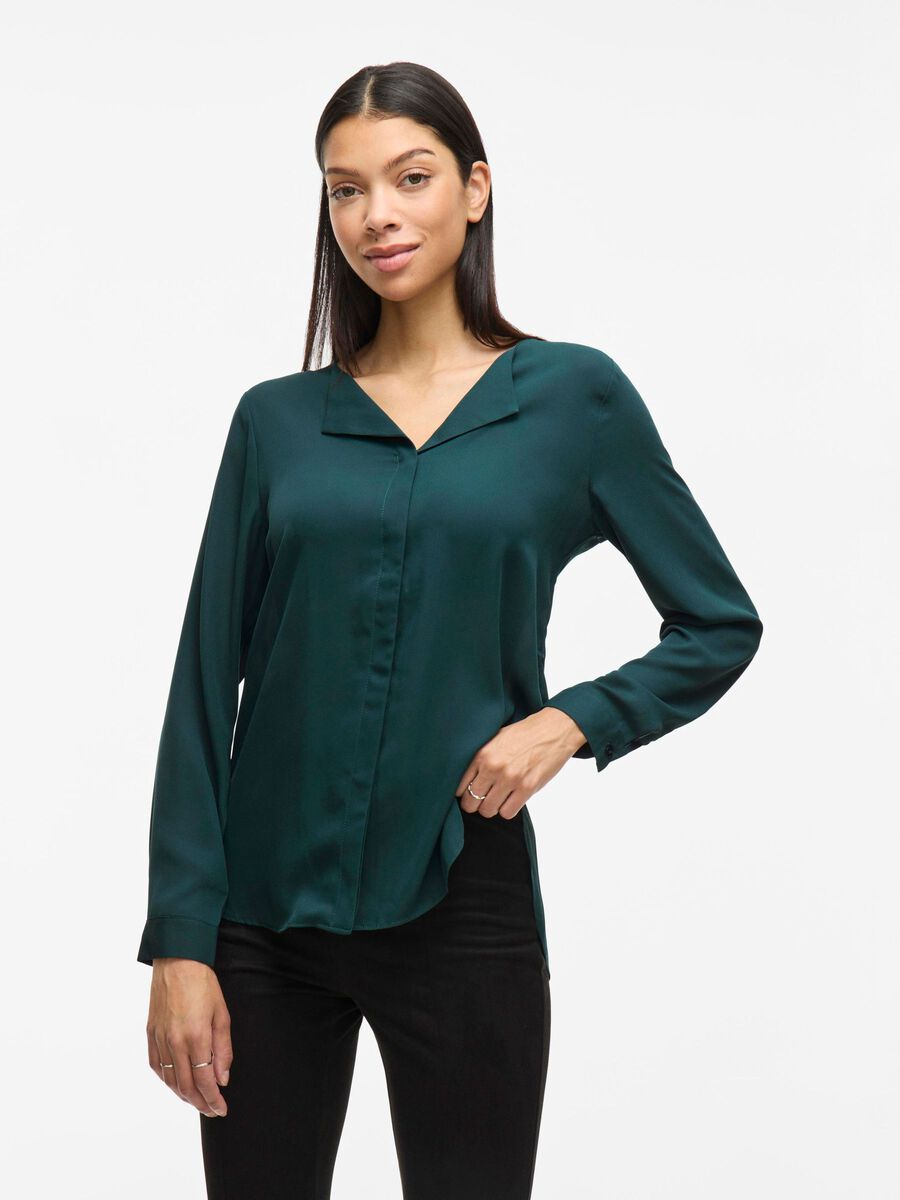 VILA VILUCY HIGH LOW SHIRT, Ponderosa Pine, highres - 14044253_PonderosaPine_003.jpg
