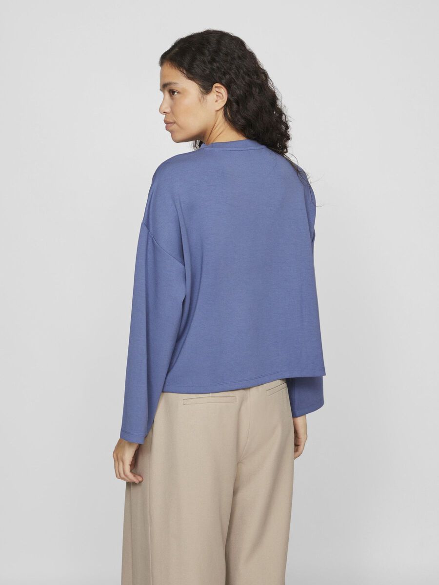 VILA ROUND NECK SWEATSHIRT, Bijou Blue, highres - 14098898_BijouBlue_004.jpg