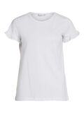 Vila RUFFLE SHORT SLEEVED TOP, Optical Snow, highres - 14075854_OpticalSnow_001.jpg