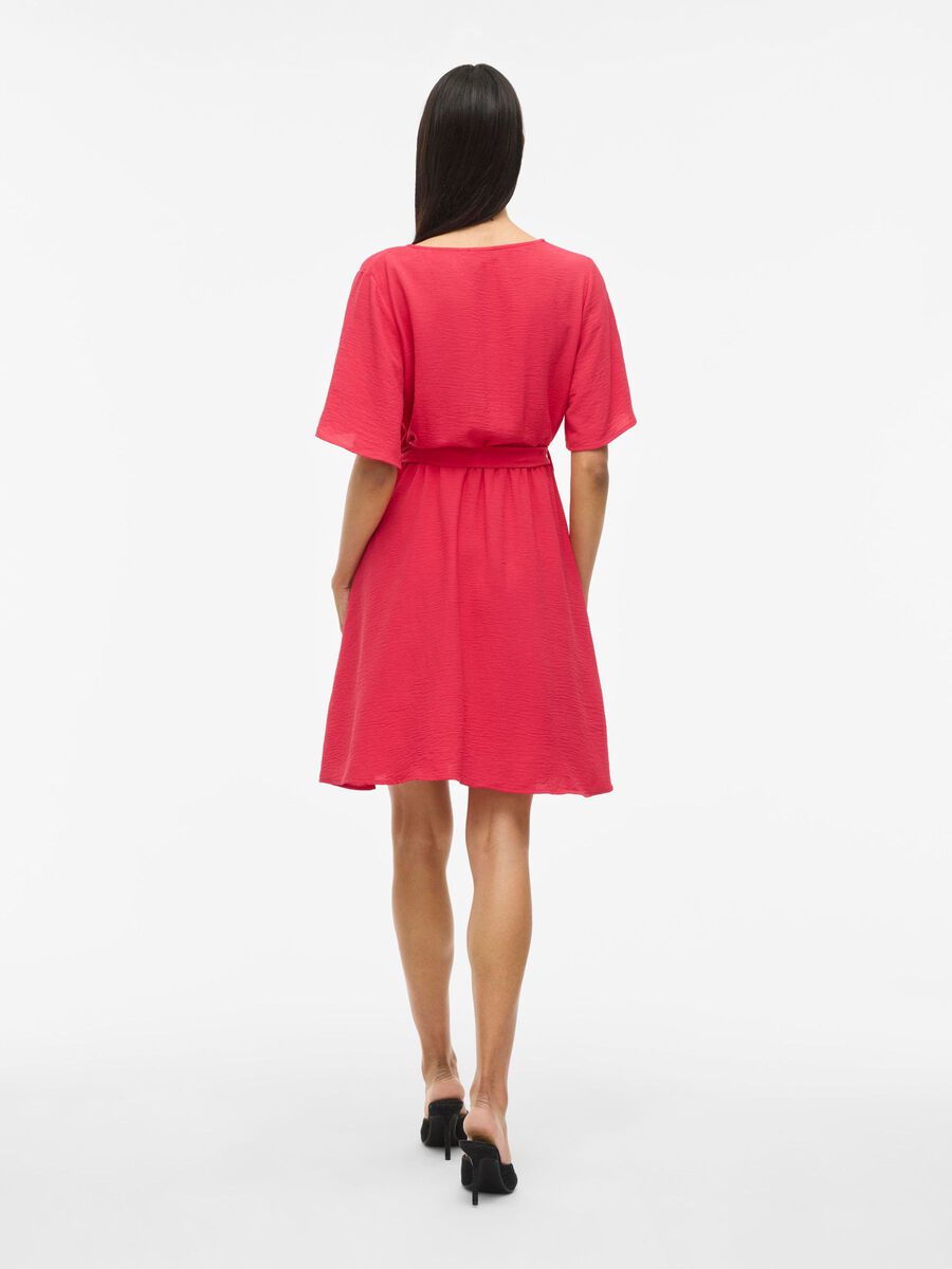 VILA SHORT WRAP DRESS, Viva Magenta, highres - 14101657_VivaMagenta_004.jpg