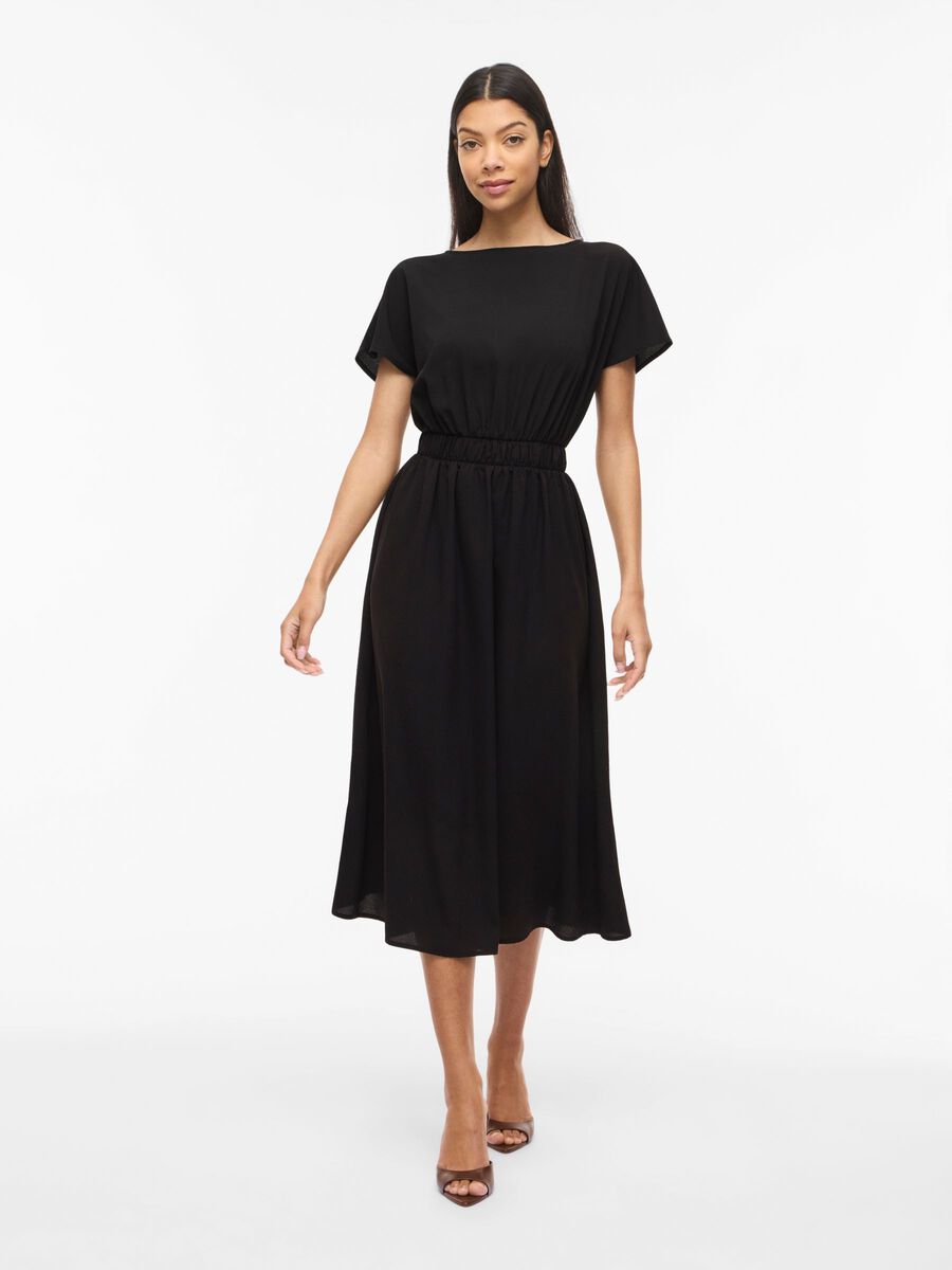 Product carousel image - VIMATHILDE SHORT SLEEVED MIDI DRESS, Black | 1