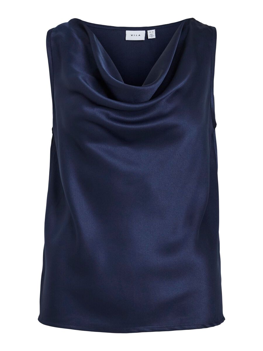 VILA WATERFALL SLEEVELESS TOP, Navy Blazer, highres - 14109692_NavyBlazer_001.jpg