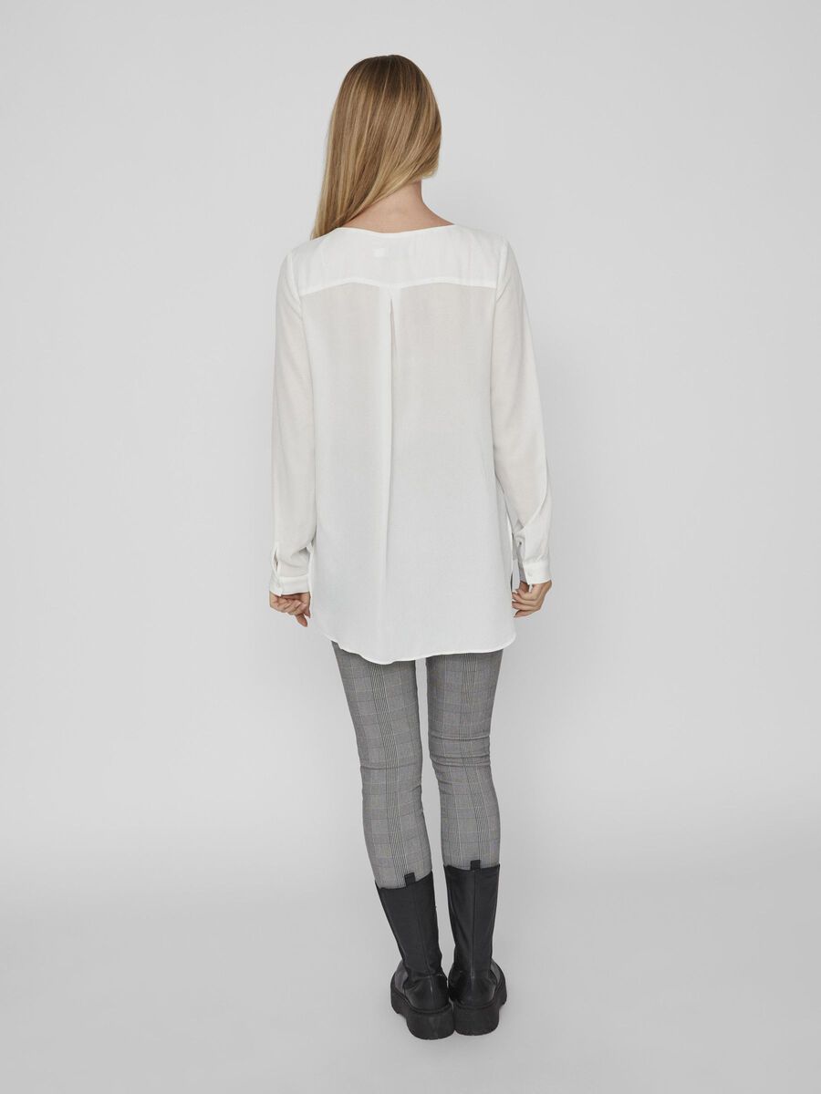 VILA VILUCY HIGH LOW SHIRT, Snow White, highres - 14044253_SnowWhite_004.jpg