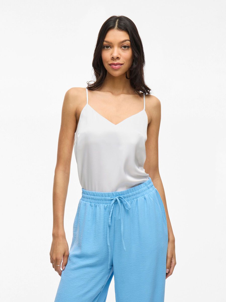 VILA V-NECK STRAP TOP, Snow White, highres - 14109691_SnowWhite_003.jpg