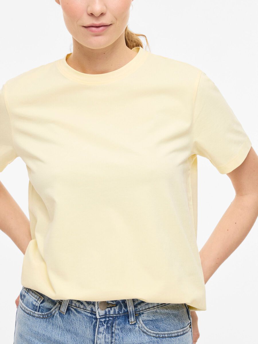 Carousel image - VINORA ROUND NECK T-SHIRT, Pastel Yellow | 3