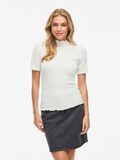 VILA VIMALMEN HIGH NECK SHORT SLEEVED TOP, Snow White, highres - 14112683_SnowWhite_003.jpg