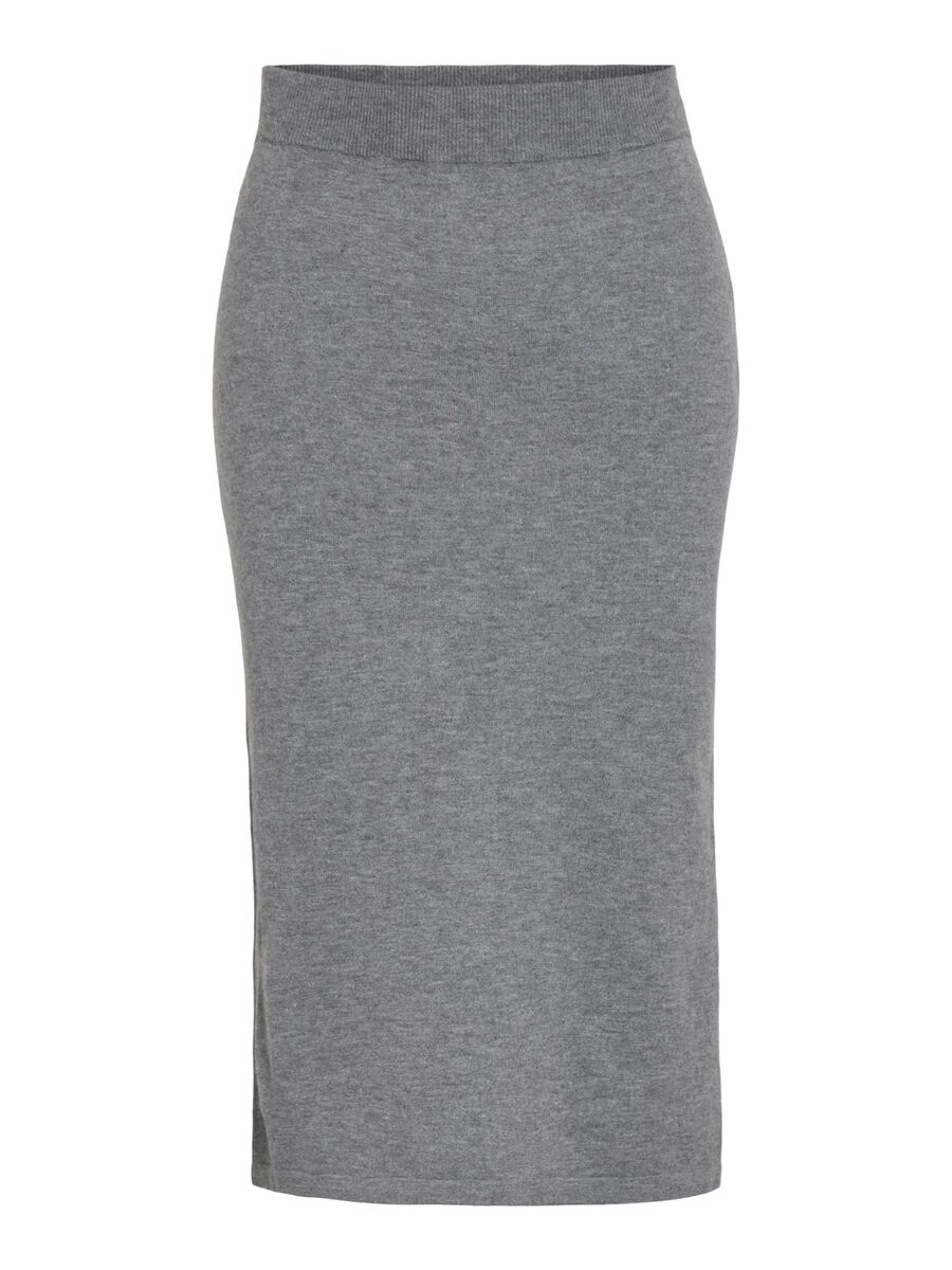 VILA TAILLE HAUTE JUPE CRAYON, Medium Grey Melange, highres - 14103928_MediumGreyMelange_001.jpg