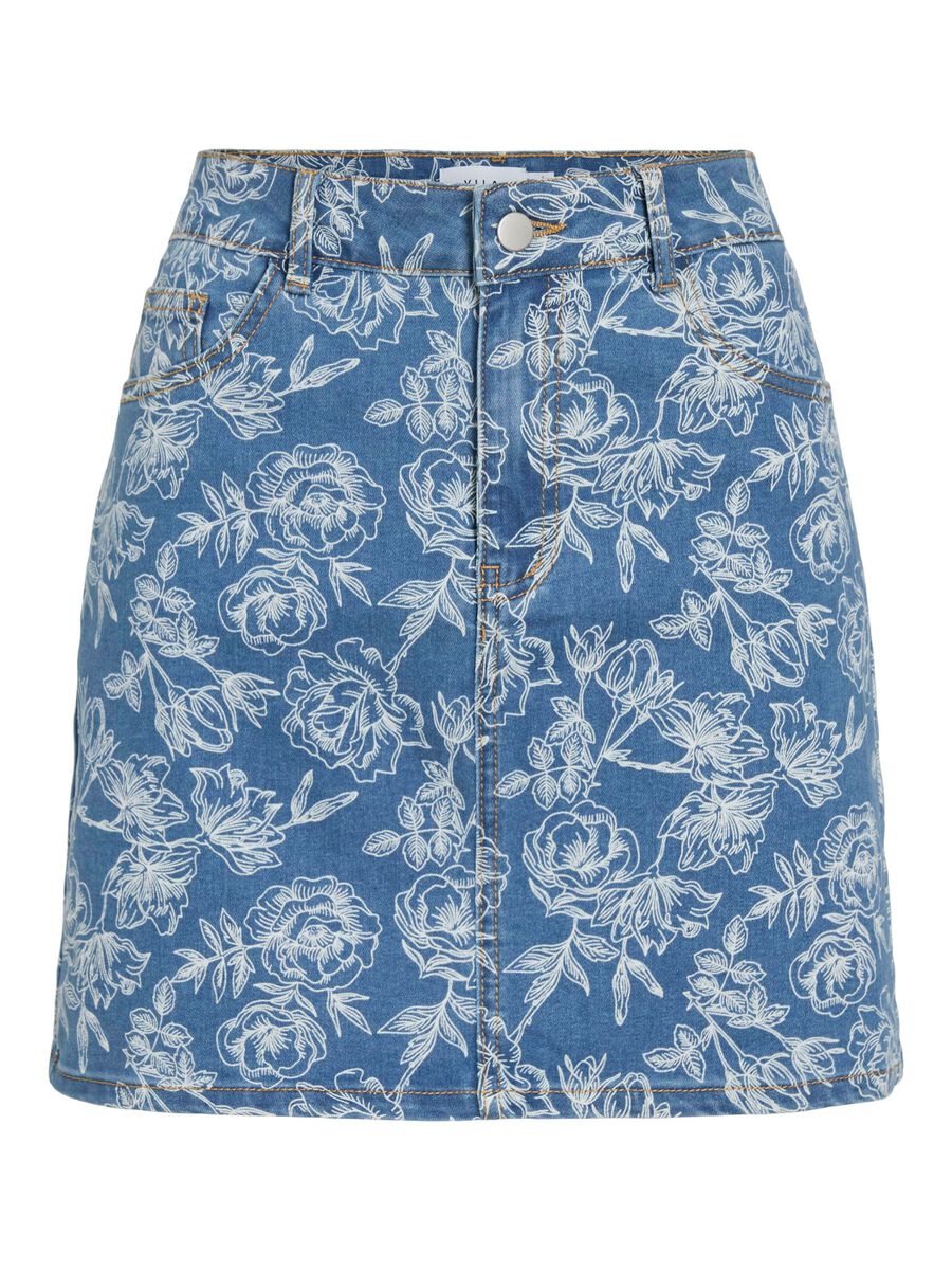 VILA VICHIA DENIM MINIKJOL, Medium Blue Denim, highres - 14111054_MediumBlueDenim_1228544_001.jpg