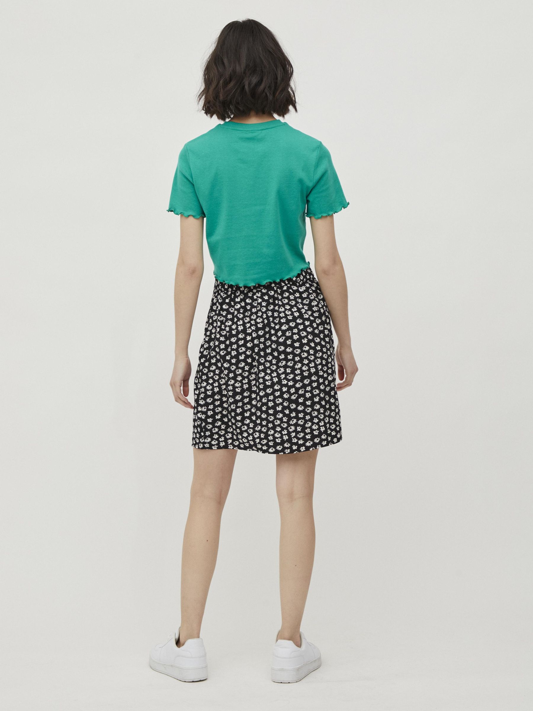 Polka dot high clearance waisted mini skirt