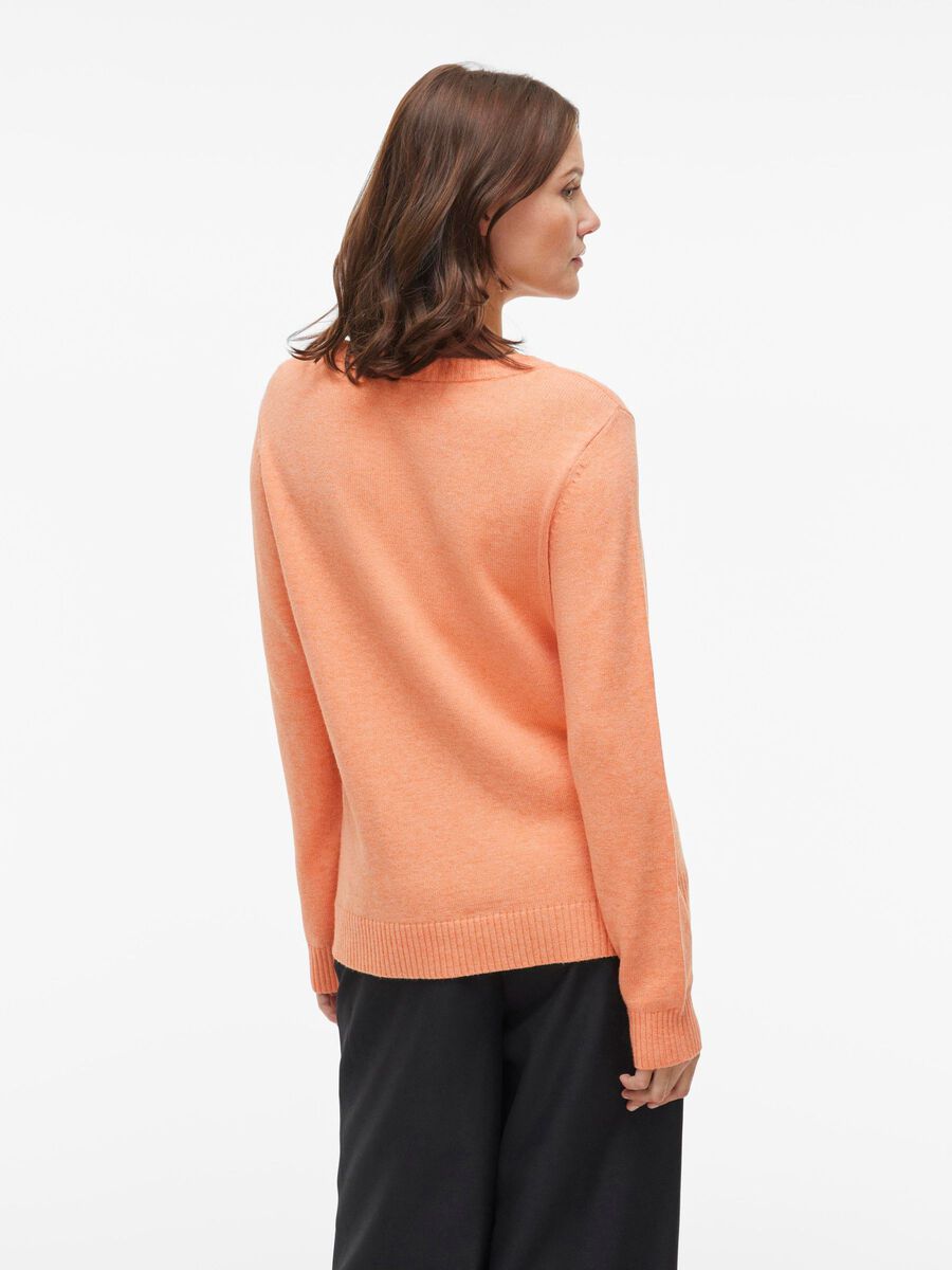 VILA VIRIL RUNDHALS STRICKPULLOVER, Cadmium Orange, highres - 14054177_CadmiumOrange_714851_004.jpg