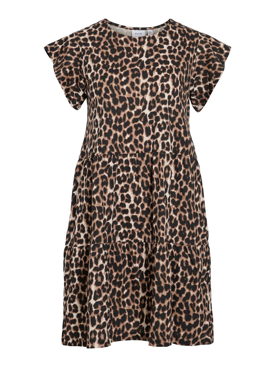VILA VISYBIL SHORT SLEEVED SHORT DRESS, Brazzilian Sand, highres - 14109183_BrazzilianSand_1204818_001.jpg
